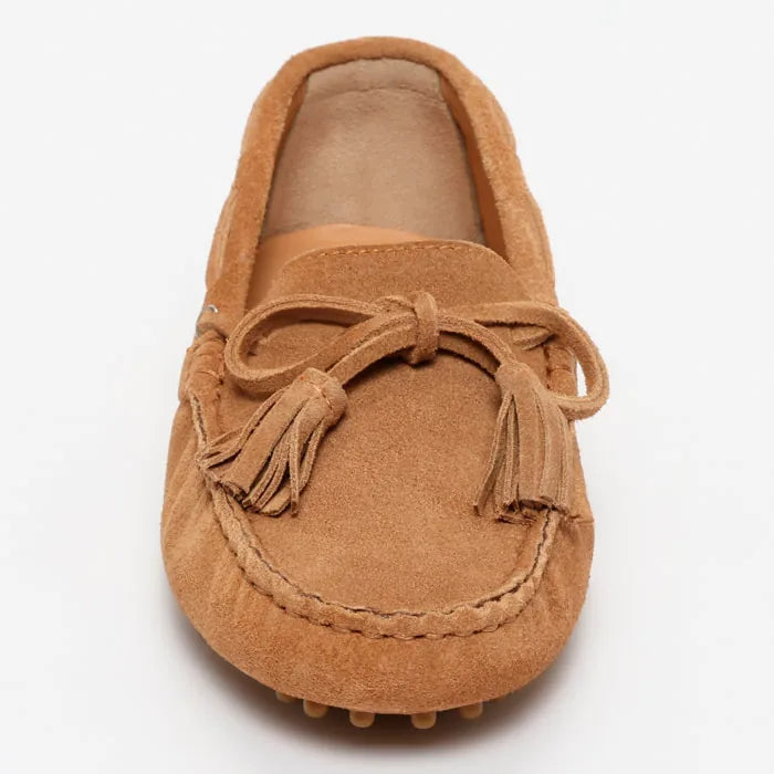 LILY mocassins à pompons creme