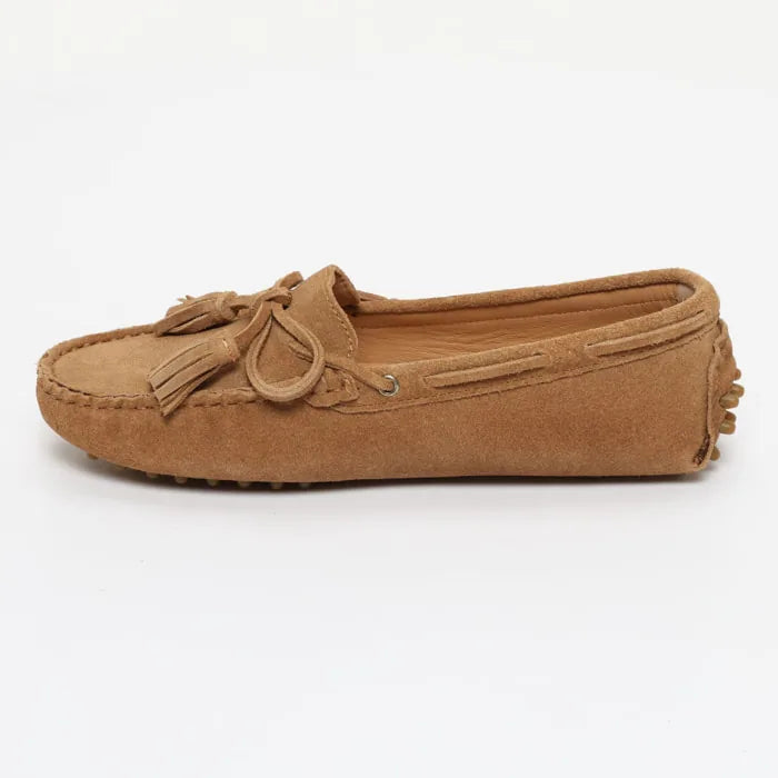 LILY mocassins à pompons creme