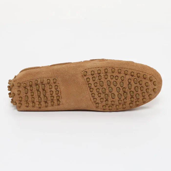 LILY mocassins à pompons creme