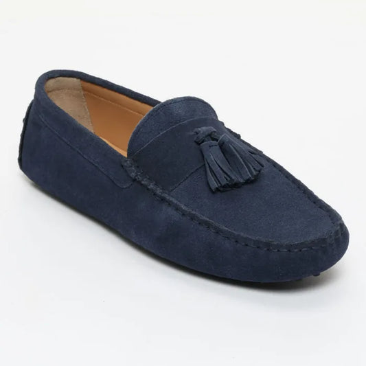 EARL mocassins à pompons bleu sargasso