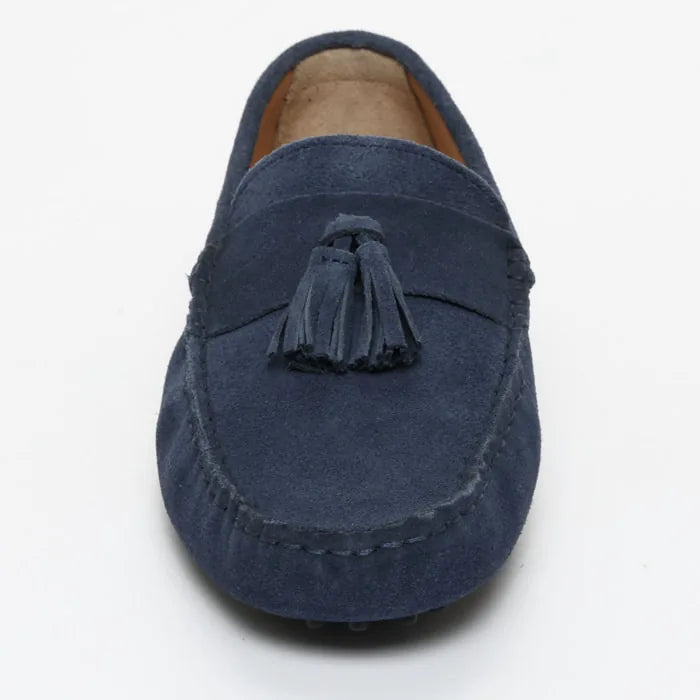 EARL mocassins à pompons bleu sargasso