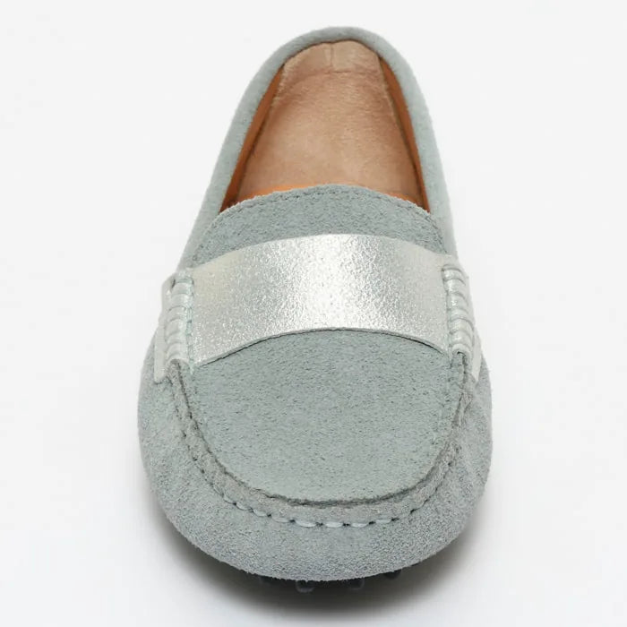 MELOA mocassins fantaisie ciel et argent