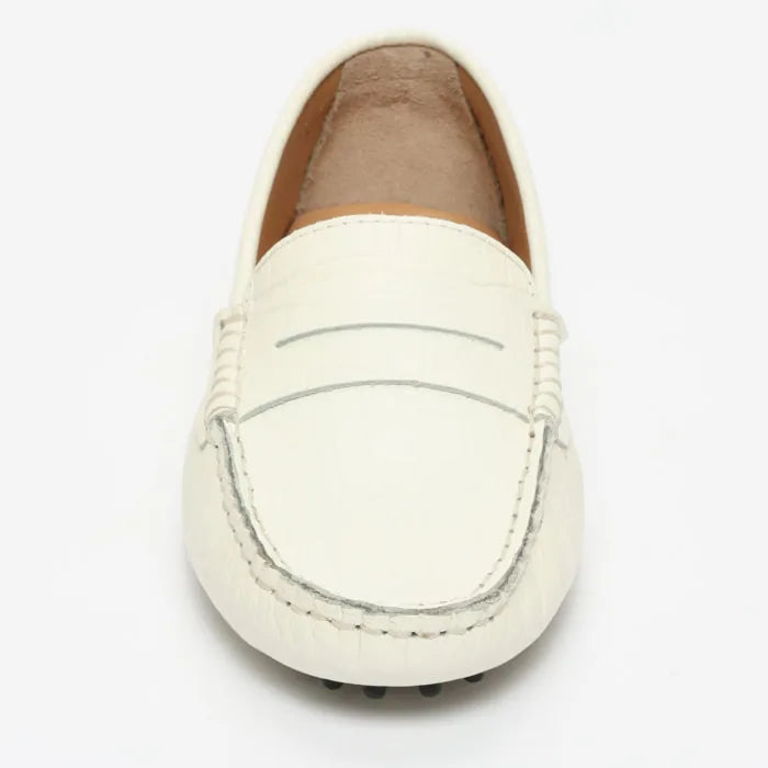DEIRA mocassins classiques croco blanc
