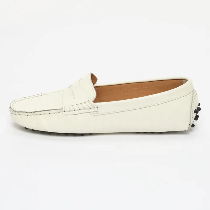 DEIRA mocassins classiques croco blanc