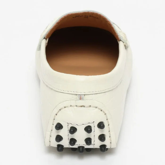 DEIRA mocassins classiques croco blanc