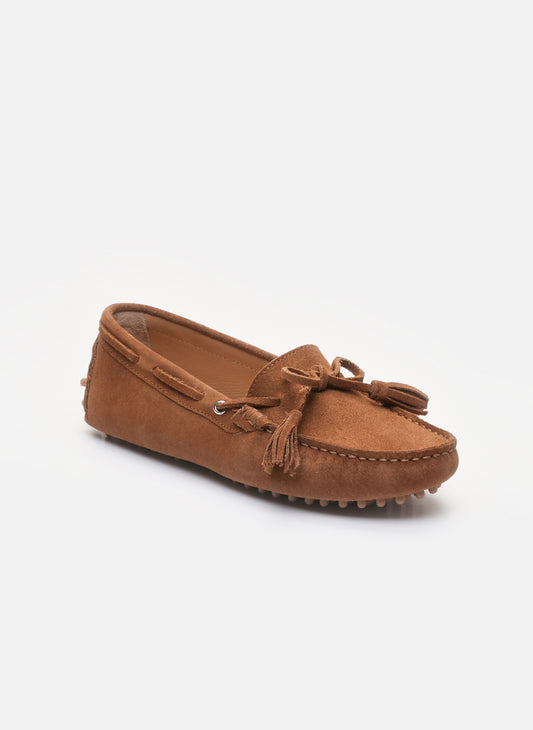 LILY mocassins à pompons camel