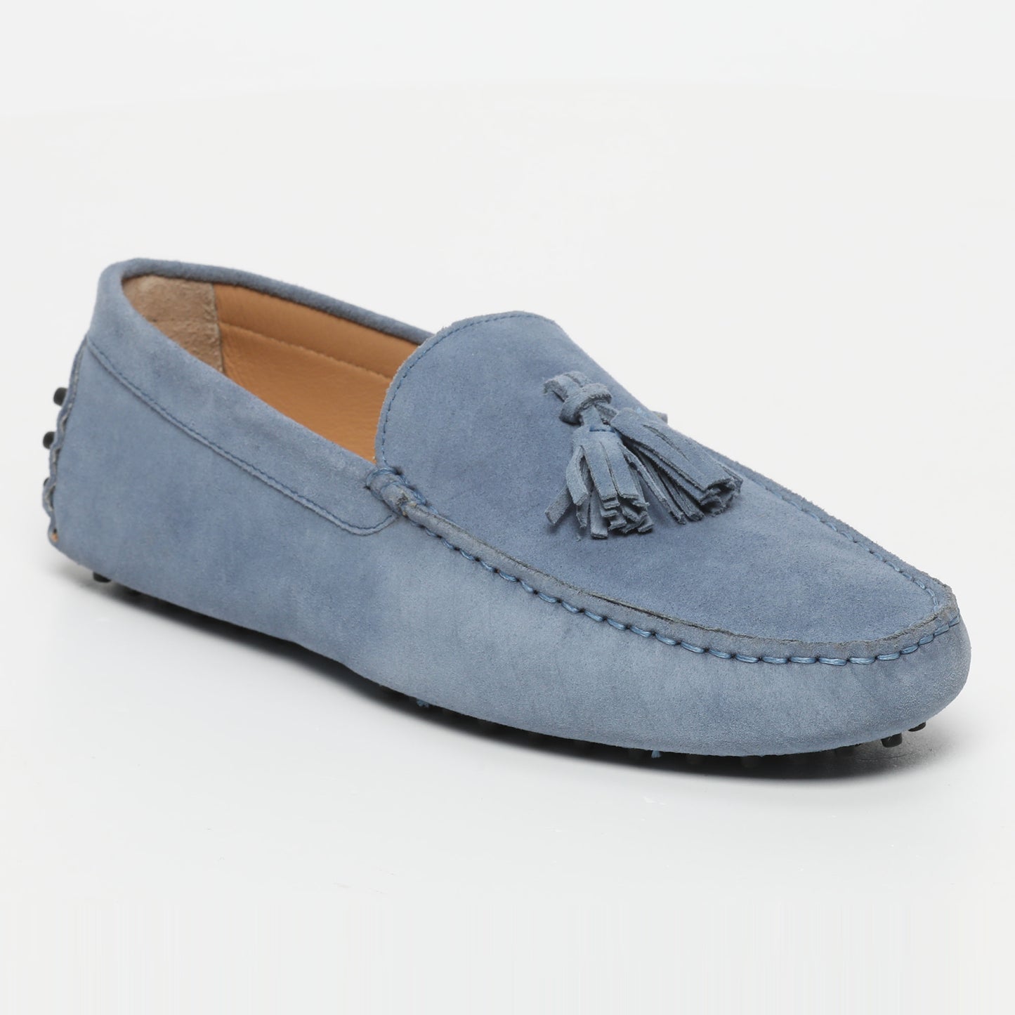 ETHAN mocassins à pompons bleu denim