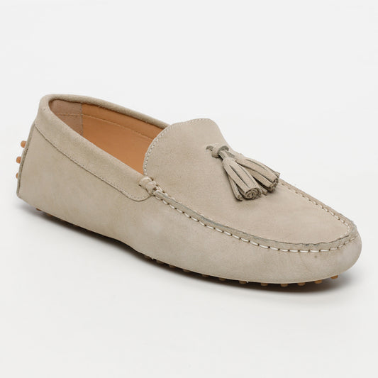 ETHAN mocassins à pompons beige clair
