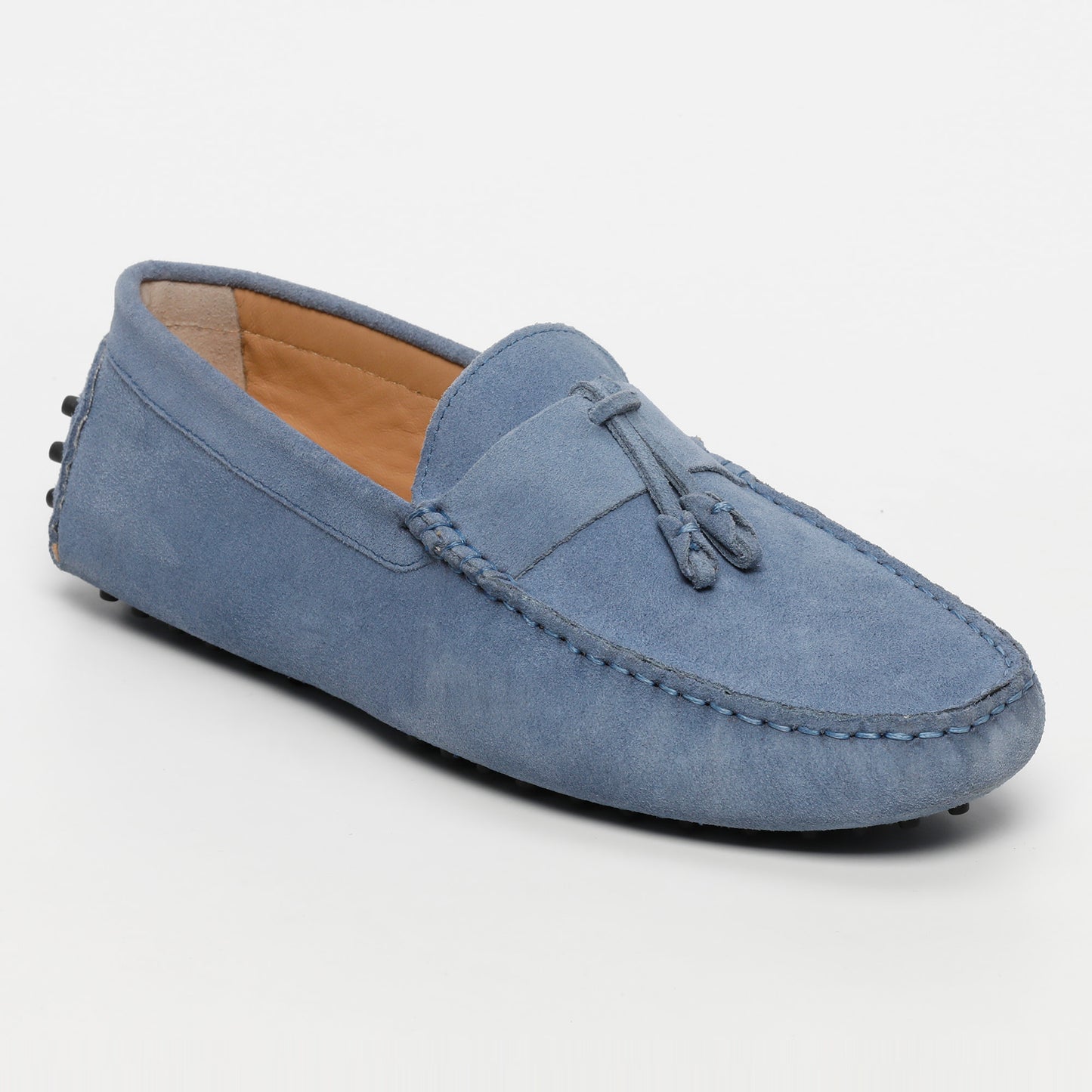 ELLIOT mocassins à pompons bleu denim