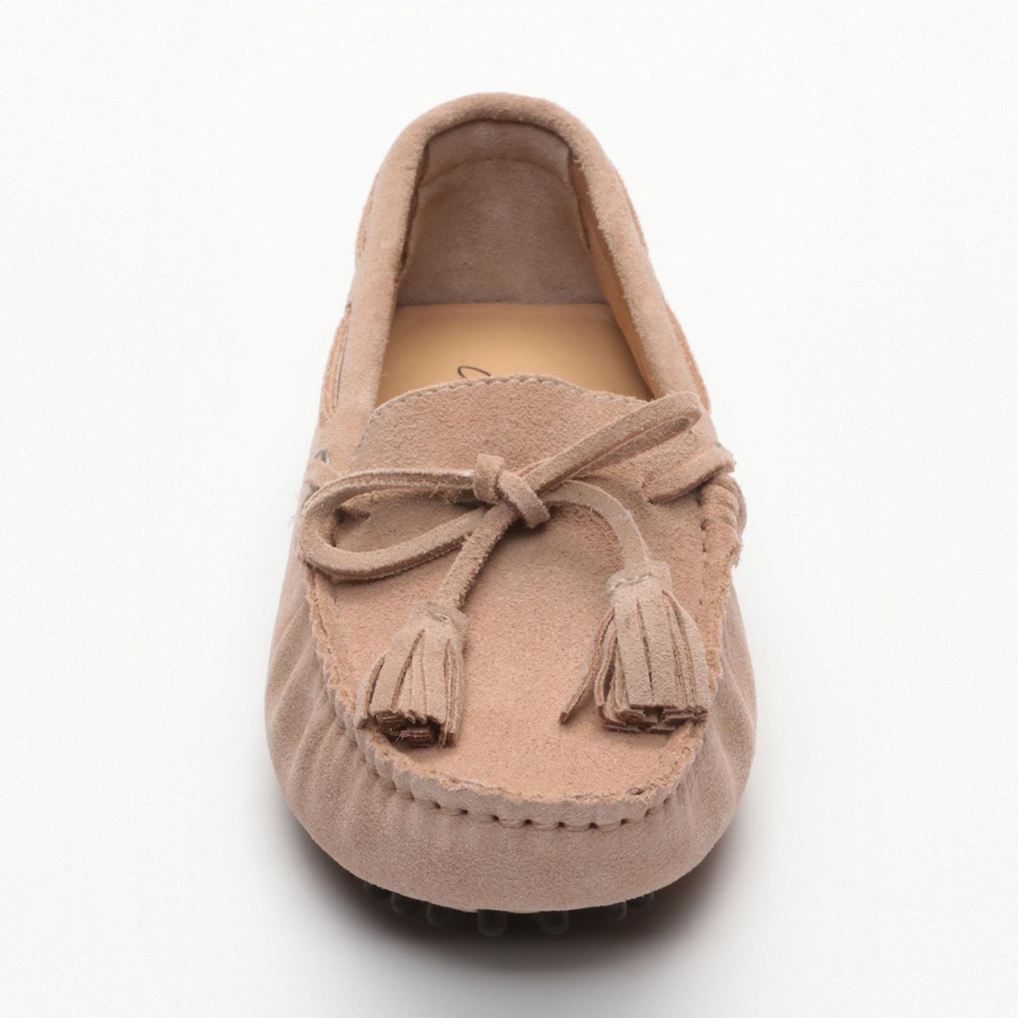 LILY mocassins à pompons vieux rose clair