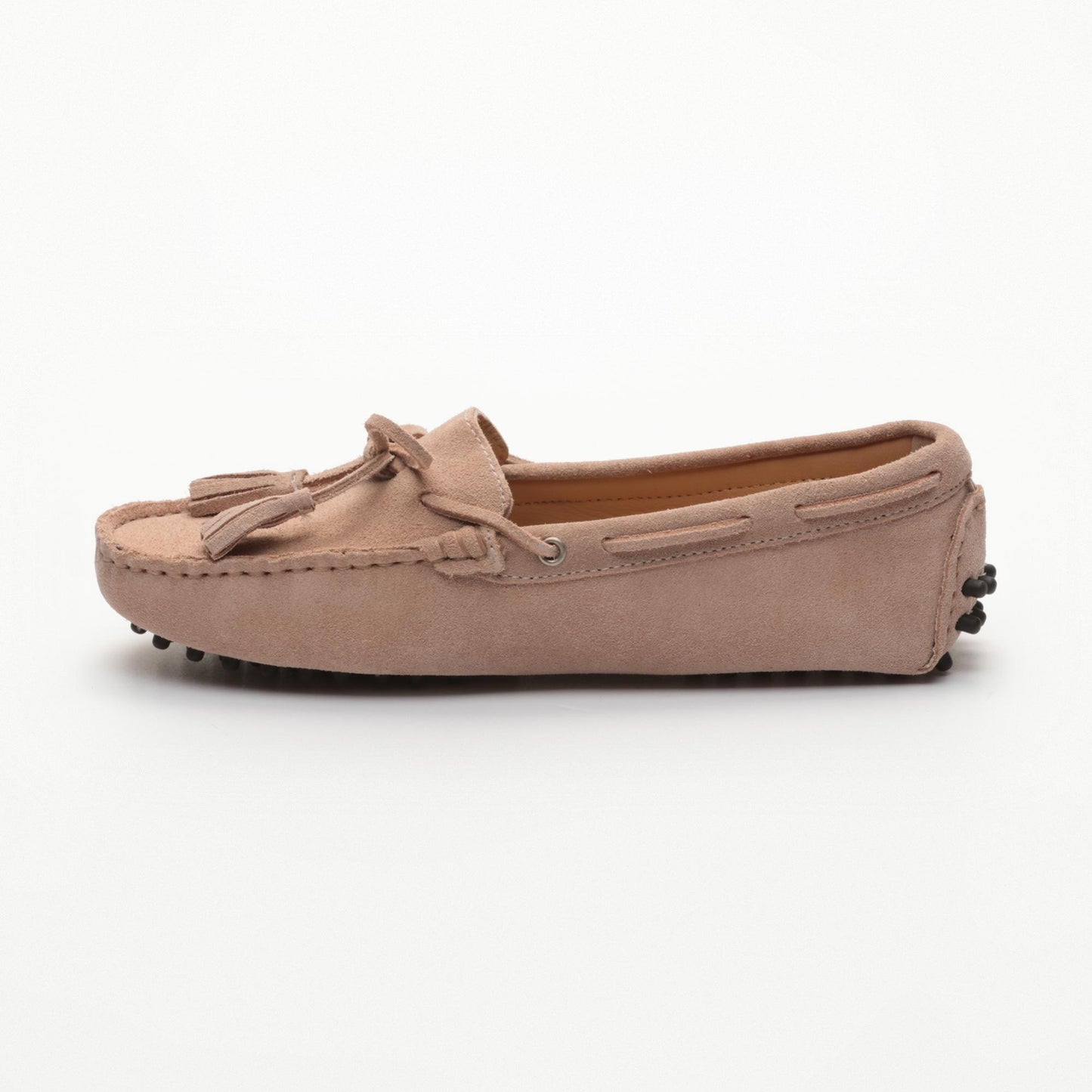 LILY mocassins à pompons vieux rose clair