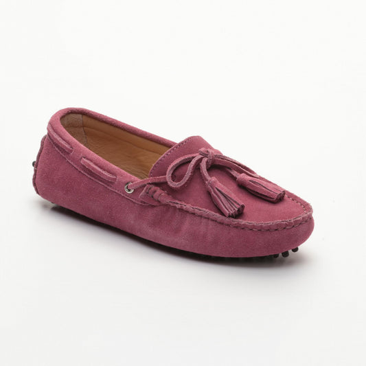 LILY mocassins à pompons violet foncé