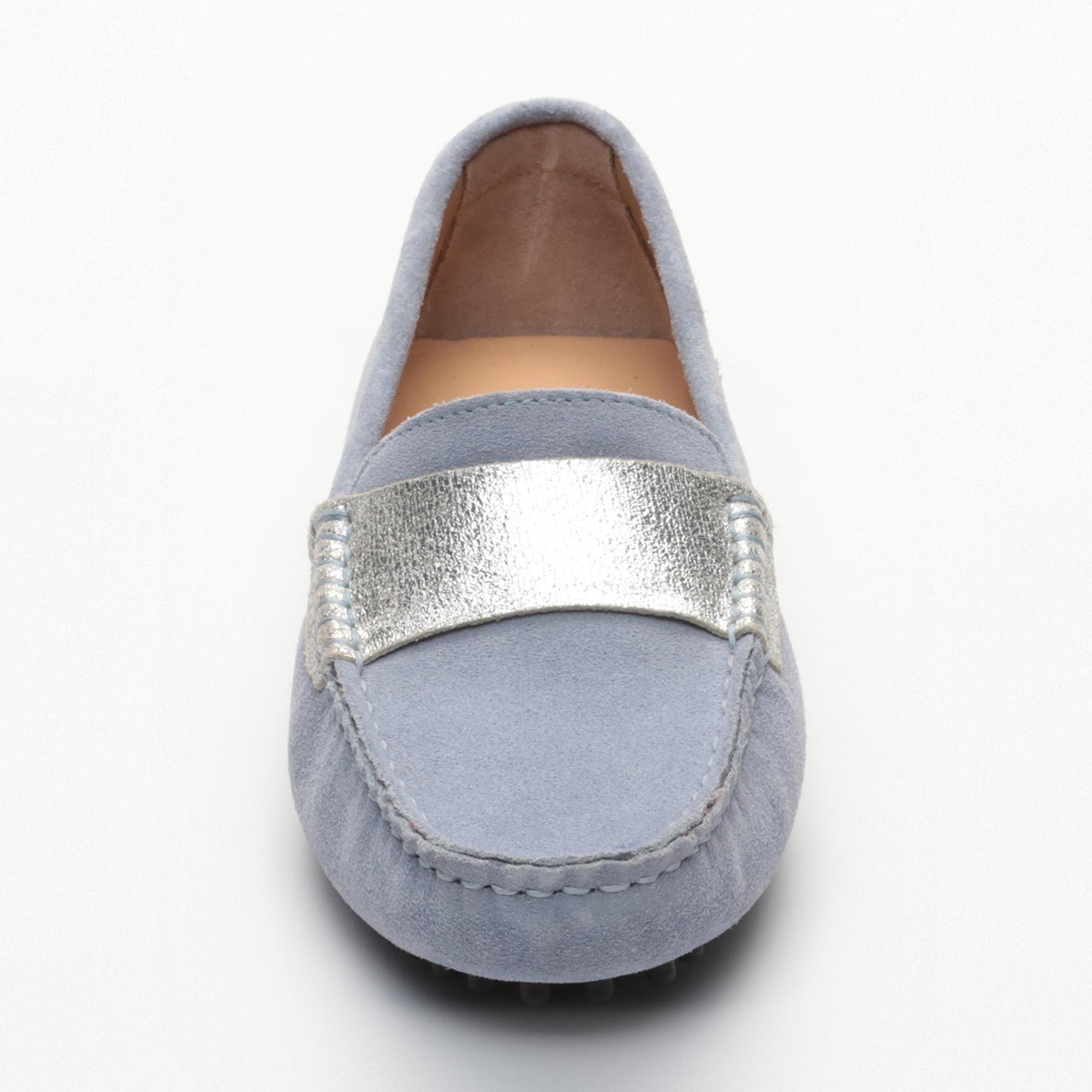 MELOA mocassins fantaisies ciel et argent