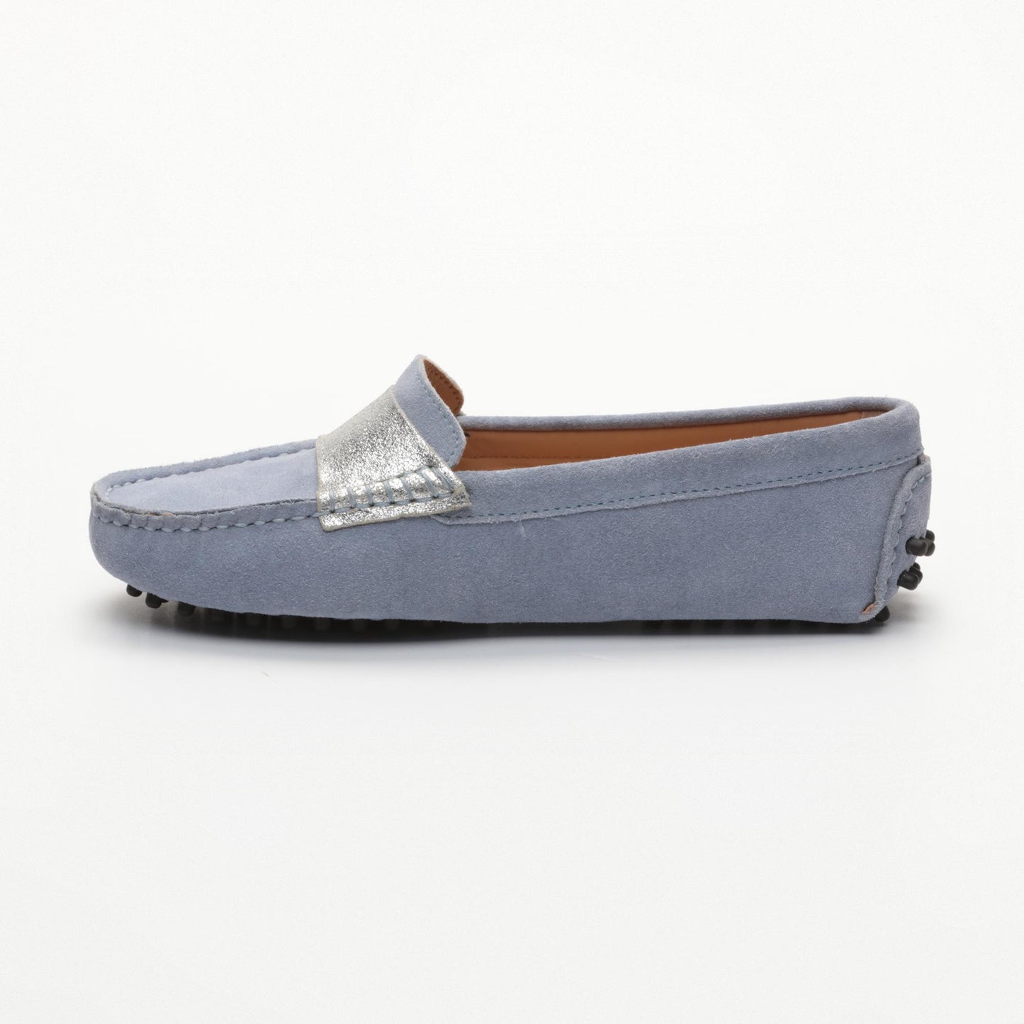 MELOA mocassins fantaisies ciel et argent