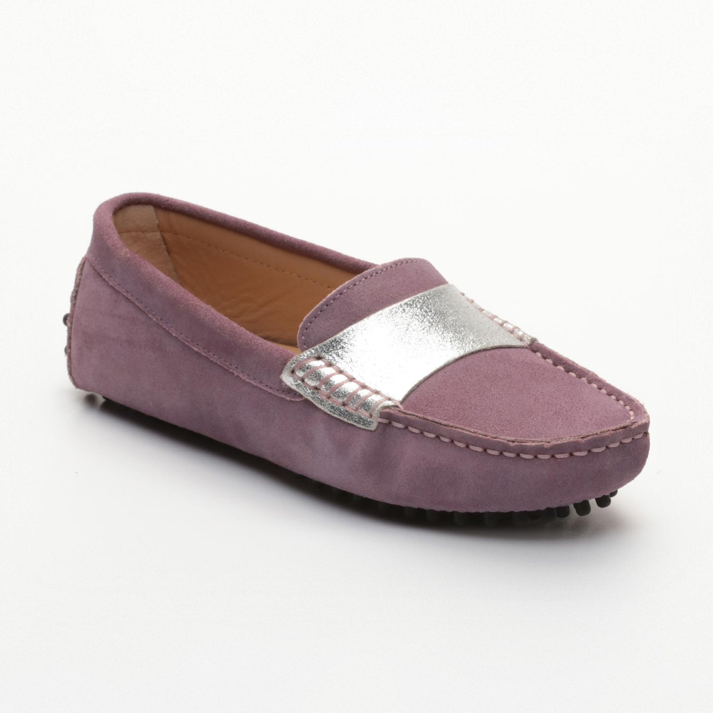 MELOA mocassins fantaisies lavande et argent