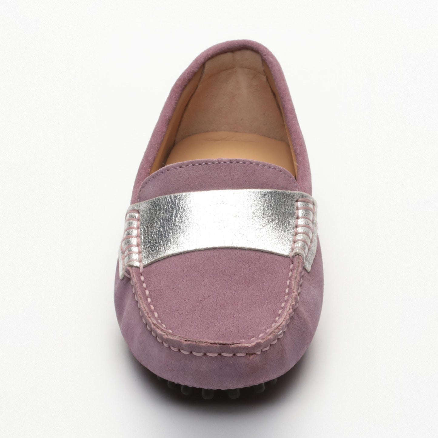 MELOA mocassins fantaisies lavande et argent