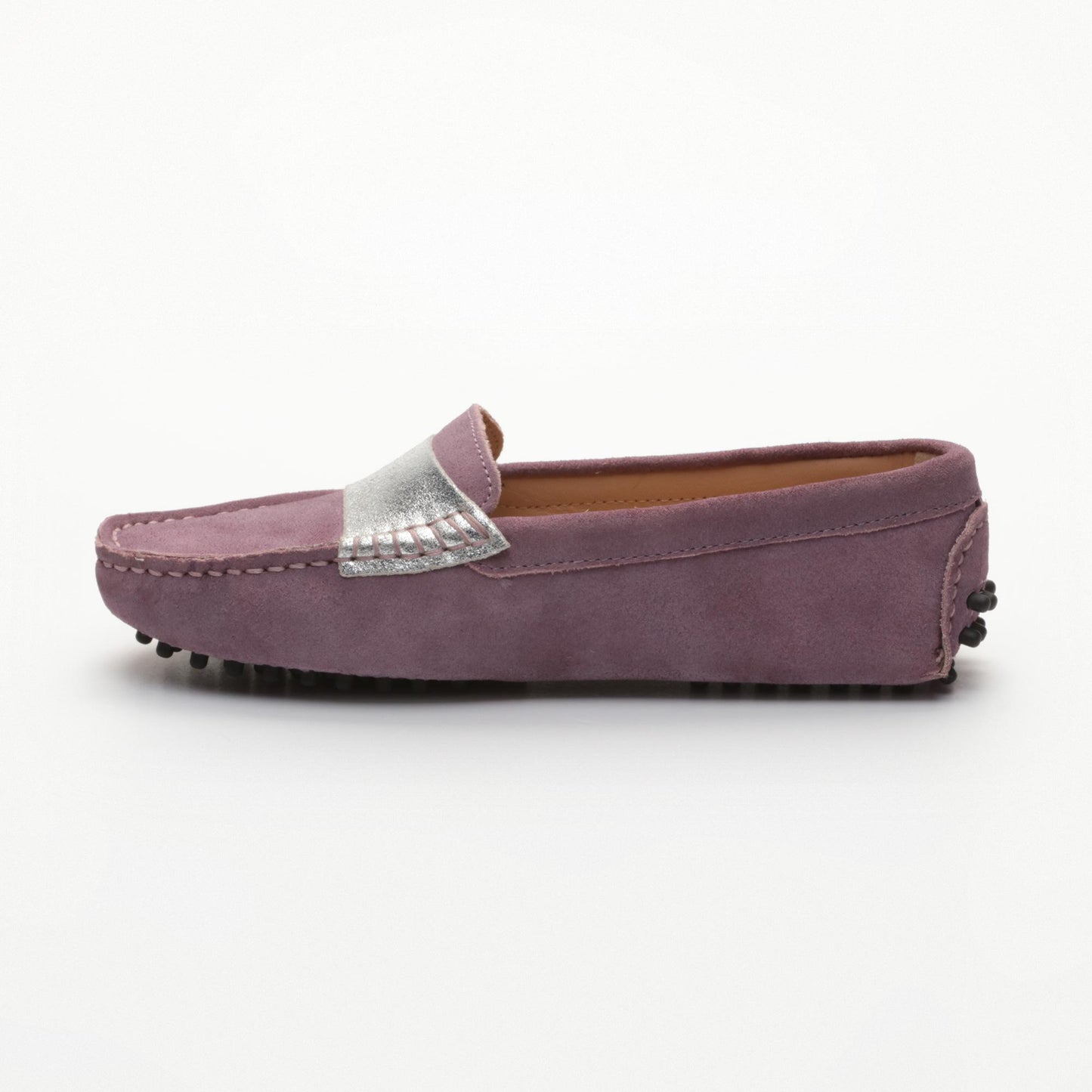 MELOA mocassins fantaisies lavande et argent
