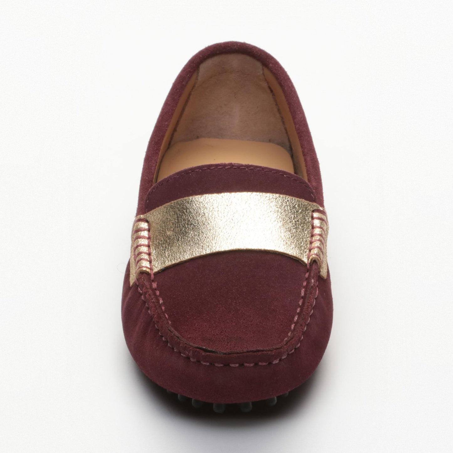 MELOA mocassins fantaisies violet foncé et or