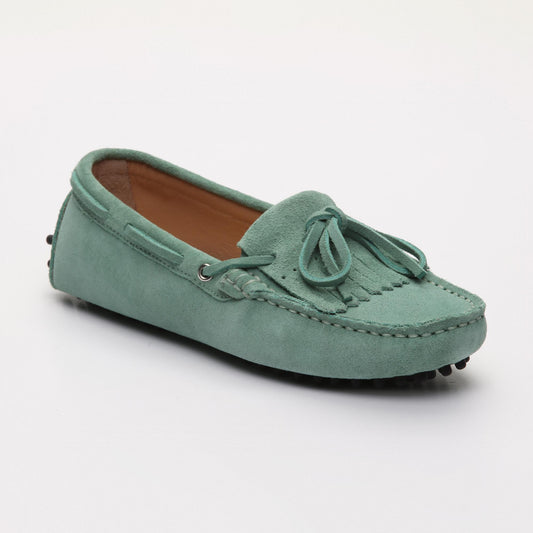 POWYS mocassins à lacets vert passé